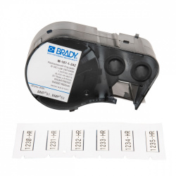 Cinta Brady M-187-1-342, Negro sobre Blanco, 0.335