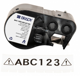 Brady Cinta M4C-1000-595-WT-BK Negro sobre Blanco, Transferencia Térmica, 25.4 mm x 7.6 Metros, 1 Pieza 