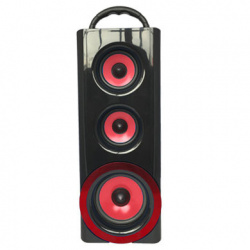 BRobotix Bocina Portátil KS-432, Inalámbrico, 10W RMS, Negro/Rojo 