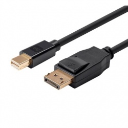 BRobotix Cable DisplayPort 1.2 Macho - Mini DisplayPort Macho, 1.8 Metros, Negro 