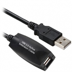 BRobotix Cable USB A Macho - USB A Hembra, 4.9 Metros, Negro 