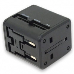 BRobotix Adaptador de Energía Universal, 5V, 2x USB, Negro 