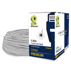 BRobotix Bobina de Cable Ethernet Cat6, UTP, 305 Metros 