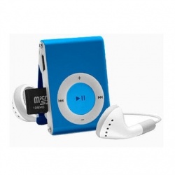 BRobotix Lector MicroSD y Reproductor MP3, USB 2.0, Azul 