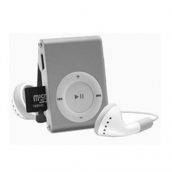 BRobotix Lector MicroSD y Reproductor MP3, USB 2.0, Plata 
