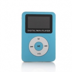 BRobotix Lector Micro SD y Reproductor MP3 con Pantalla y Bocina, USB 2.0, Azul 