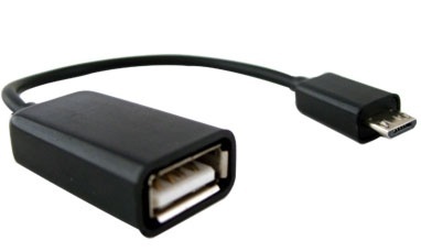 BRobotix Adaptador Micro USB B Macho - USB A Hembra, 10cm, Negro 
