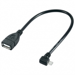 BRobotix Cable OTG Micro USB - USB A Hembra, 10cm, Negro 
