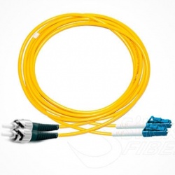 BRobotix Cable Fibra Óptica Monomodo 2x LC Macho - 2x ST Macho, 3 Metros, Amarillo 