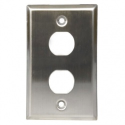 BRobotix Placa Industrial de Pared, 2 Puertos, Plata 