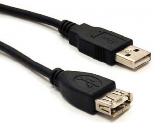 BRobotix Cable USB 2.0 A Macho - USB 2.0 A Hembra, 4.5 Metros, Negro 