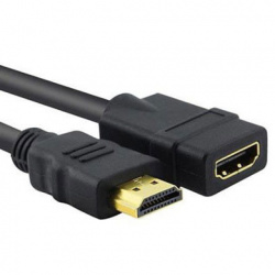 BRobotix Cable HDMI Macho - HDMI Hembra, 4K, 1 Metro, Negro 