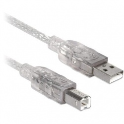 BRobotix Cable USB A Macho - USB B Macho, 1.8 Metros, Translúcido 