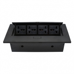 BRobotix Caja para Pared 170940, 4 Puertos, Negro 