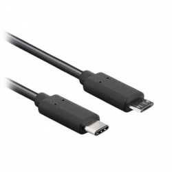 BRobotix Cable USB-C Macho - Micro-USB B Macho, 1.8 Metros, Negro 