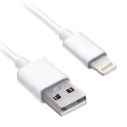 BRobotix Cable de Carga Lightning Macho - USB A Macho, 3 Metros, Blanco, para iPod/iPhone/iPad 