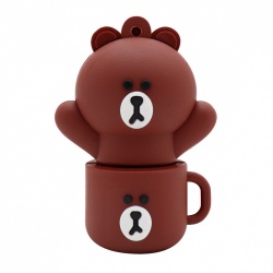 Memoria USB BRobotix 190432-22, 32GB, USB-A 2.0, Café 