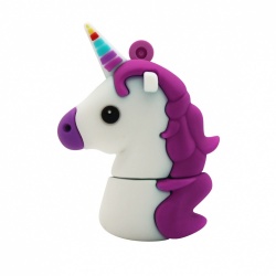 Memoria USB BRobotix 190432-32, 32GB, USB 2.0, Unicornio Morado 