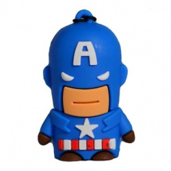 Memoria USB BRobotix Superhéroe, 8GB, USB 2.0, Captain América 