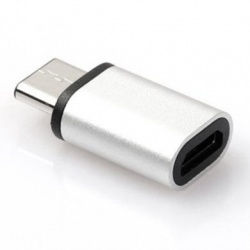 BRobotix Adaptador USB-C Macho - Micro USB-B, Plata 