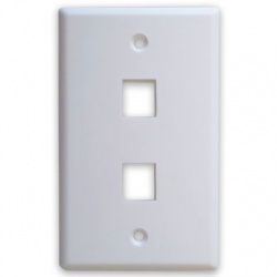 BRobotix Placa de Pared, 2 Puertos, Blanco 