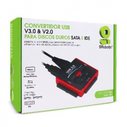 BRobotix Convertidor USB 3.0 - IDE,SATA, 480M/S, Negro 