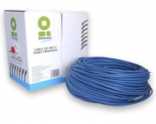 BRobotix Bobina de Cable Cat5e UTP, 100 Metros, Azul 