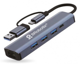 BRobotix Adaptador USB-A/C Macho - USB-A/C Hembra 