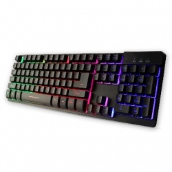 Teclado Gamer BRobotix 497196 RGB, Alámbrico, Negro (Ingles) 
