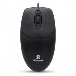 Mouse BRobotix Óptico K1, Alámbrico, USB, Negro 