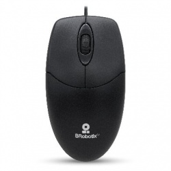 Mouse BRobotix Óptico K1, Alámbrico, USB, Negro 