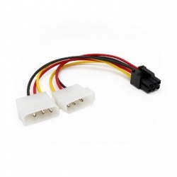 BRobotix Cable de Poder PCI-E (6-pin) Macho - 2 x Molex Macho, 18cm, Multicolor 