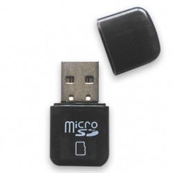 BRobotix Lector de Memoria 524691N, MicroSD, USB 2.0, Negro 
