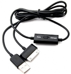 BRobotix Cable y Cargador para Samsung Galaxy Tab, USB 2.0, Negro 