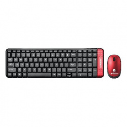 Kit de Teclado y Mouse Brobotix 6000632, Inalámbrico, USB, Negro/Rojo (Español) 