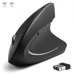 Mouse Ergonómico BRobotix 6000816, Inalámbrico, Óptico, 1.600DPI, RF Inalámbrico, Negro 