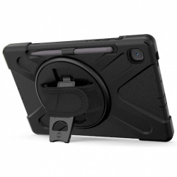 BRobotix Funda Uso Rudo con Correa y Giro 360° para Samsung Galaxy Tab S6 Lite, Negro 