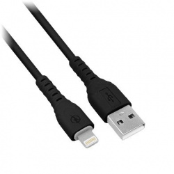 BRobotix Cable de Carga Lightning Macho - USB A Macho, 1 Metro, Negro, para iPhone/iPad 