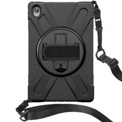BRobotix Funda Uso Rudo con Correa y Giro 360° para Tablet Lenovo P11/TB-J606F/J607F/J616F/TB-J606X, Negro 