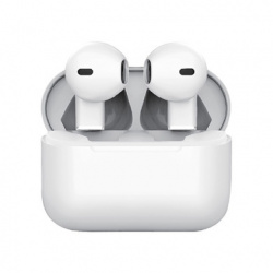 BRobotix Audífonos Intrauriculares con Micrófono TWS Mini, Inalámbrico, Bluetooth, Blanco 