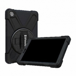 BRobotix Funda de Uso Rudo con Correa y Giro 360°, para Lenovo Tab M8 4ta Gen 8'', TB-300FU/301XU , Negro 