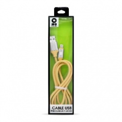 BRobotix Cable de Carga Lightning Macho - USB A Macho, 1 Metro, Amarillo, para iPhone/iPad 