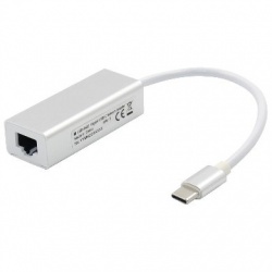 BRobotix Adaptador USB C 3.0 Macho - RJ-45 Hembra, 15cm, Blanco 