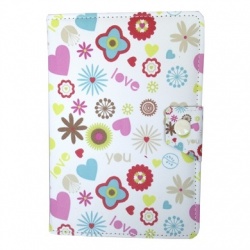 BRobotix Funda de Vinipiel para Tablet 7'', Floral Love 