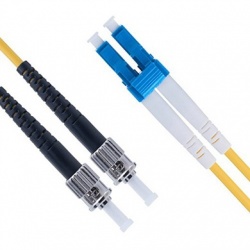 BRobotix Cable Fibra Óptica Monomodo 2x LC Macho - 2x ST Macho, 2 Metros, Amarillo 