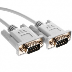 BRobotix Cable DB9 Macho - DB9 Macho, 15 Metros, Blanco 
