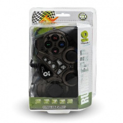 BRobotix Gamepad Rumblepad para PC/Playstation 3, Alámbrico, USB 2.0, Gris Humo 