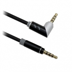 BRobotix Cable AUX con Punta Giratoria 3.5mm Macho - 3.5mm Macho, 1 Metro, Negro 