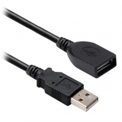 BRobotix Cable USB A Macho - USB A Hembra, 30cm, Negro 