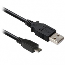 BRobotix Cable USB Macho - Micro-USB B Hembra, 90cm, Negro 